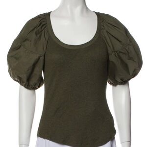 Ulla Johnson Scoop Neck Short Sleeve T-Shirt